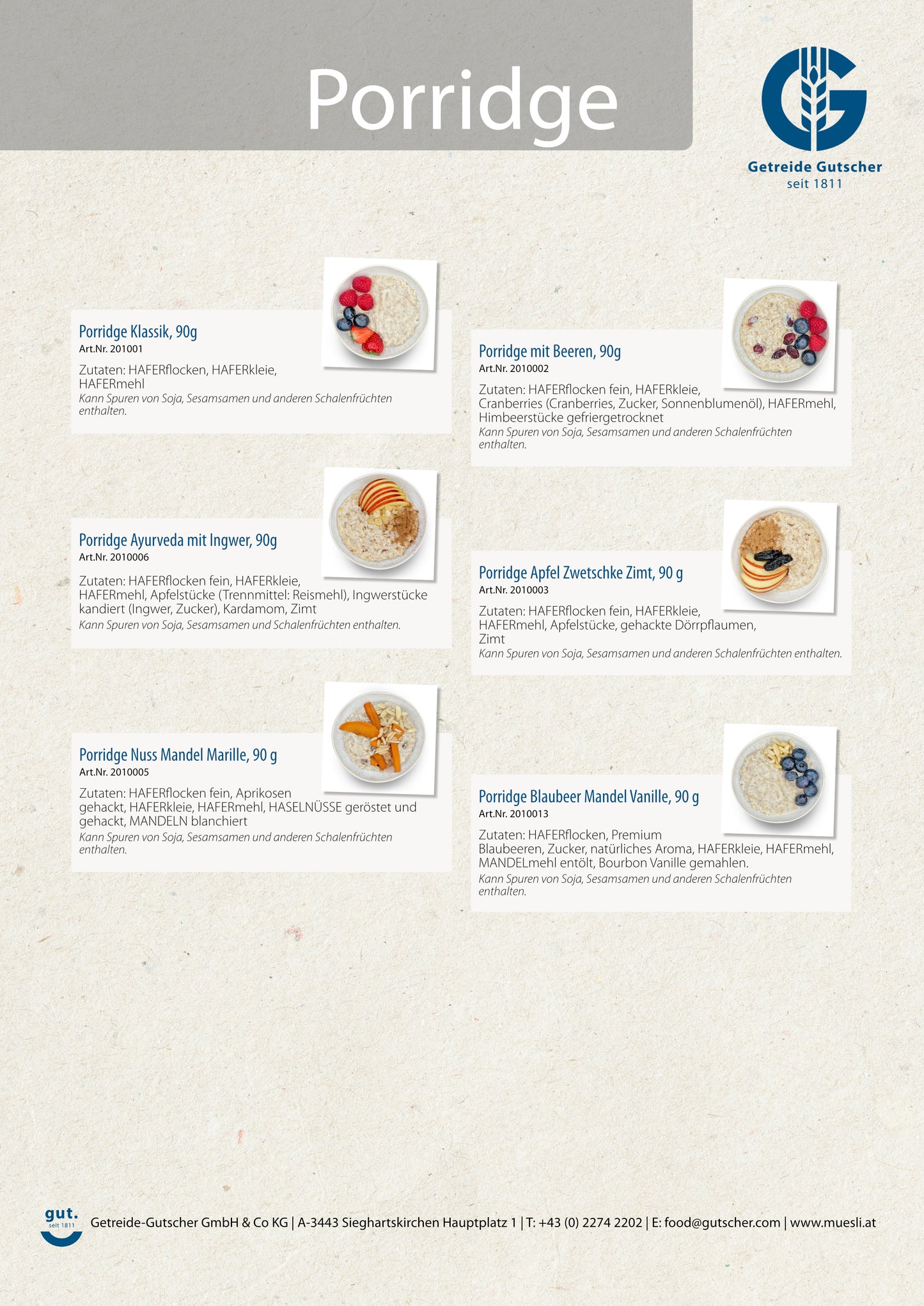 Porridge - Probierpaket